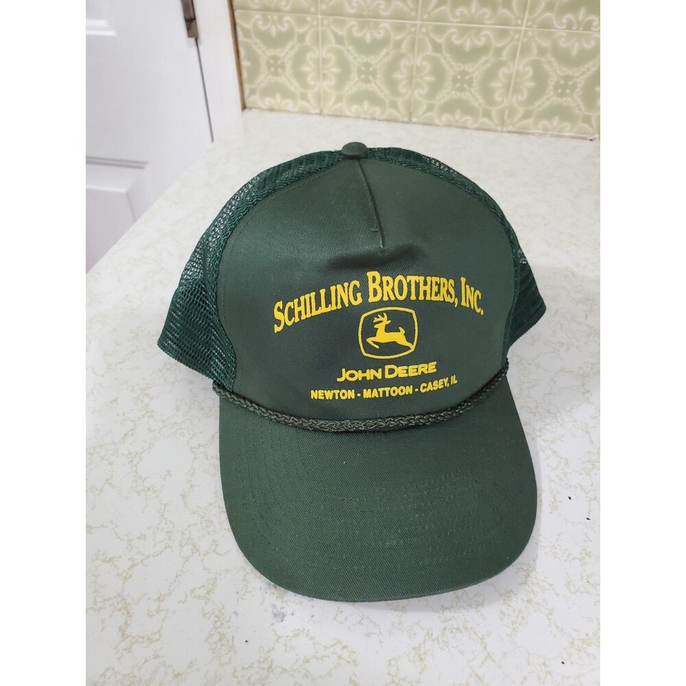 VTG John Deere Mesh Snap Back Trucker Farmer Cap Schilling Brothers Inc.